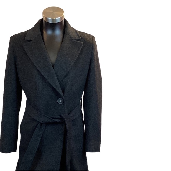 Cinzia Rocco Loro Piana Superfine Black Wool Coat Italy Wrap Trench Capsule - Picture 8 of 15